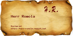 Herr Romola névjegykártya